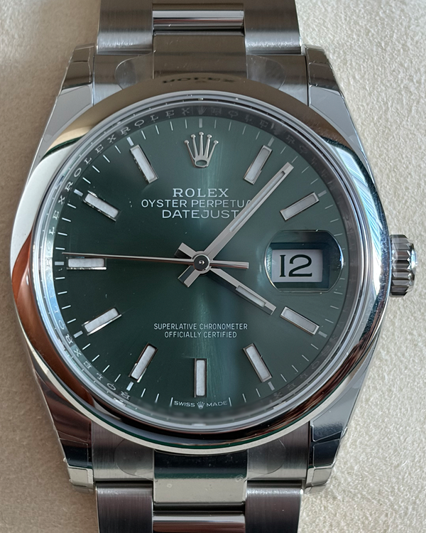 2026 Rolex Datejust 36MM Green Dial Oyster Bracelet (126200)
