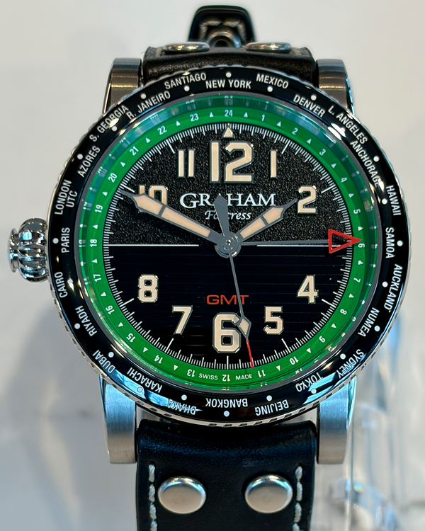 Graham Fortress City GMT L.E. 44MM Black Dial Leather Strap (2FOBC.G04A)