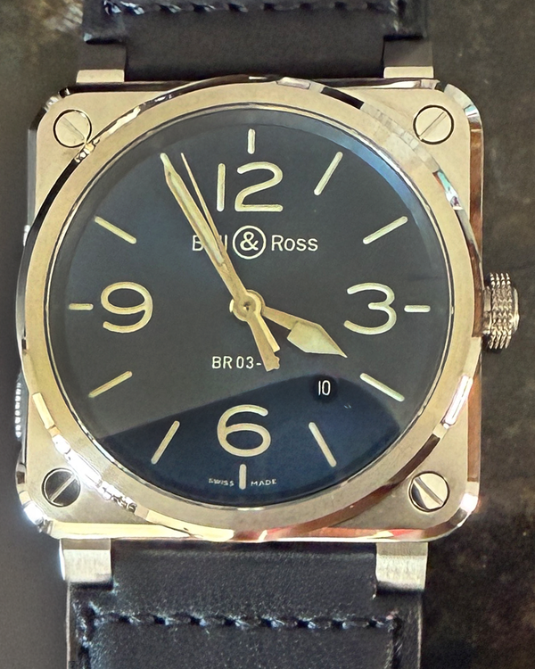 2024 Bell & Ross BR 03 42MM Blue Dial Leather Strap (BR03-92-S)