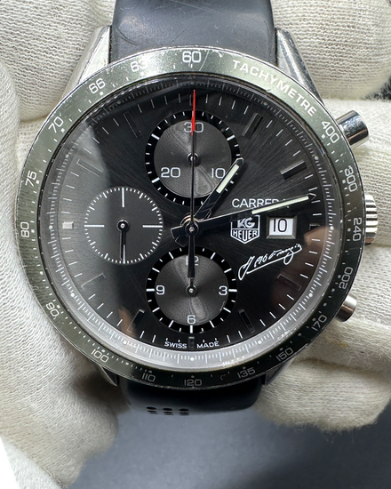 Tag Heuer Carrera Calibre 16 "Juan Manuel Fangio" L. E. 41MM Grey Dial Rubber Strap (CV201C)