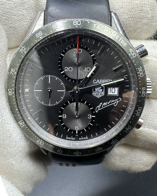 Tag Heuer Carrera Calibre 16 "Juan Manuel Fangio" L. E. 41MM Grey Dial Rubber Strap (CV201C)