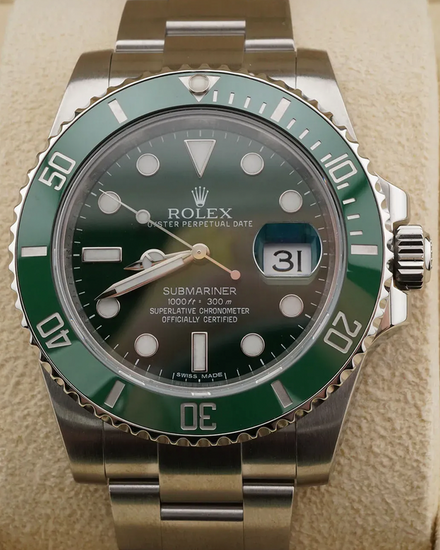 2012 Rolex Submariner Date "Hulk" 40MM Green Dial Oyster Bracelet (116610LV)