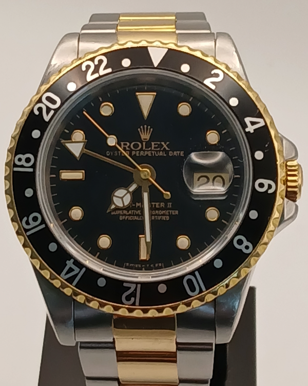 1991 Rolex GMT-Master II 40MM Black Dial Two-Tone Oyster Bracelet (16713)