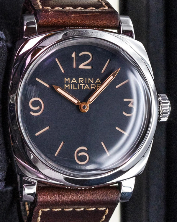 2015 Panerai Radiomir 1940 3 Days Marina Militare 47MM Black Dial Leather Strap (PAM00587)