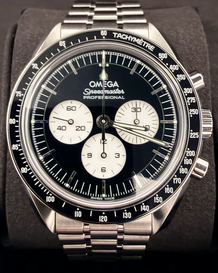 2026 Omega Speedmaster Professional Moonwatch "Reverse Panda" 42MM Black Dial Steel Bracelet (310.30.42.50.01.004)