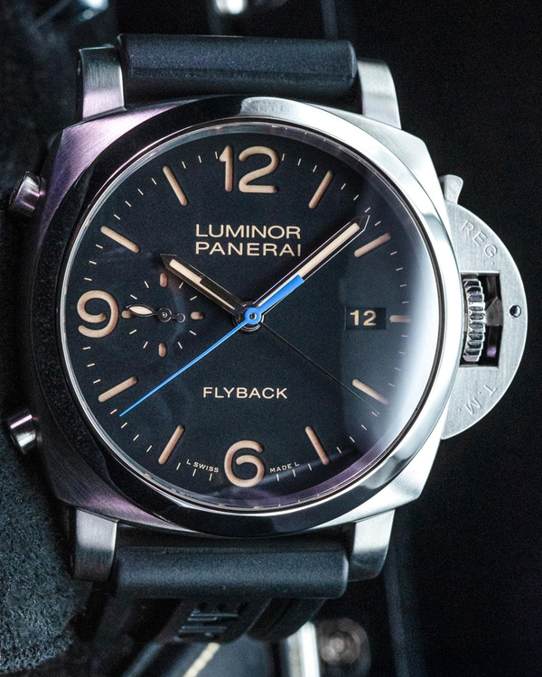 2016 Panerai Luminor 1950 3 Days Chrono Flyback 44MM Black Dial Rubber Strap (PAM00524)