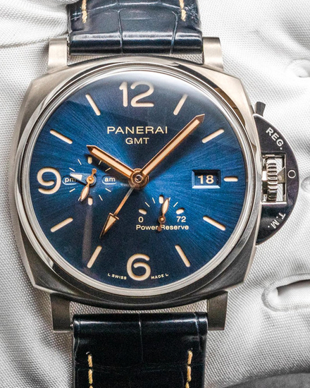 2021 Panerai Luminor Due GMT 45MM Blue Dial Leather Strap (PAM00964)