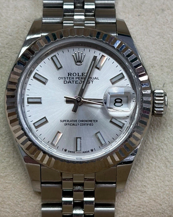 2021 Rolex Lady-Datejust 28MM Silver Dial Super Jubilee Bracelet (279174)
