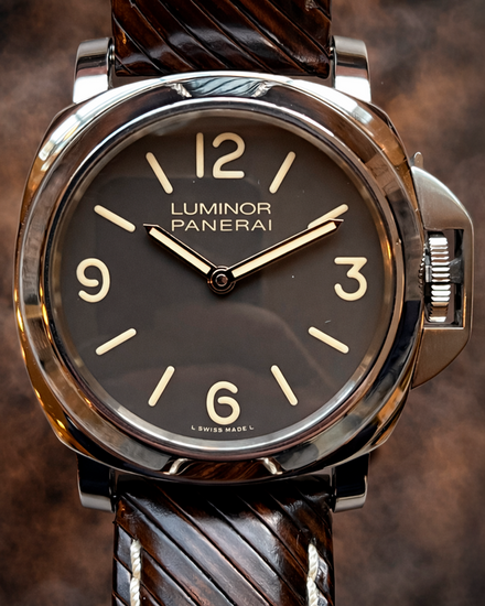 2011 Panerai Luminor Base Boutique Edition 44MM Brown Dial Leather Strap (PAM00390)