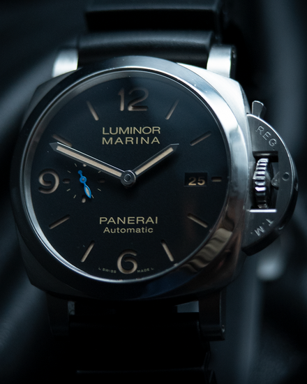 2018 Panerai Luminor Marina 1950 3 Days 44MM Black Dial Rubber Strap (PAM01312)