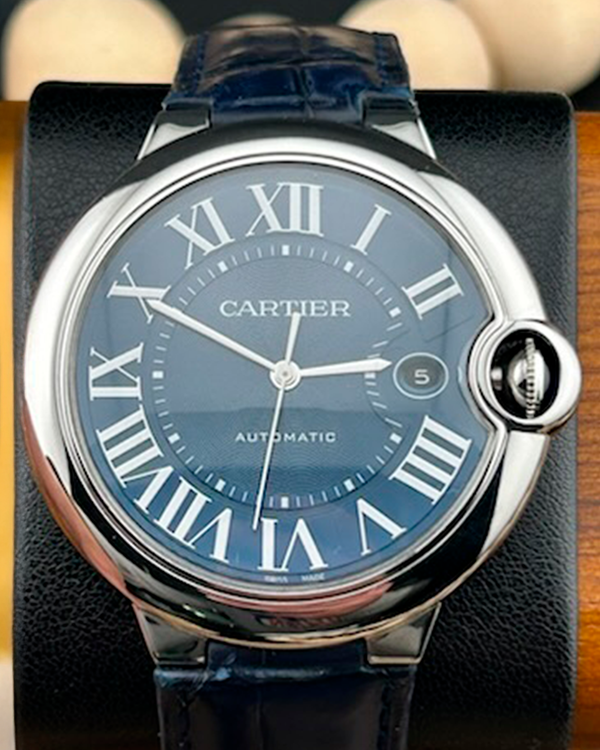 2021 Cartier Ballon Bleu 42MM Blue Dial Leather Strap (WSBB0027)