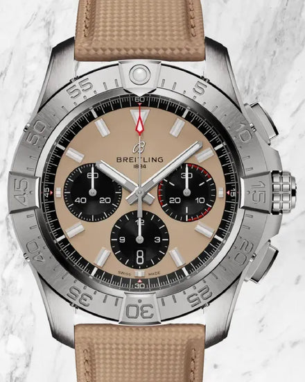 No Reserve - 2025 Breitling Avenger B01 Chronograph 44MM Brown Dial Leather Strap (AB0147101A1X1)