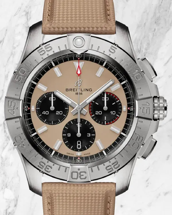 No Reserve - 2025 Breitling Avenger B01 Chronograph 44MM Brown Dial Leather Strap (AB0147101A1X1)
