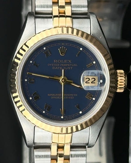 Rolex Lady-Datejust 26MM Blue Dial Two-Tone Jubilee Bracelet (69173)