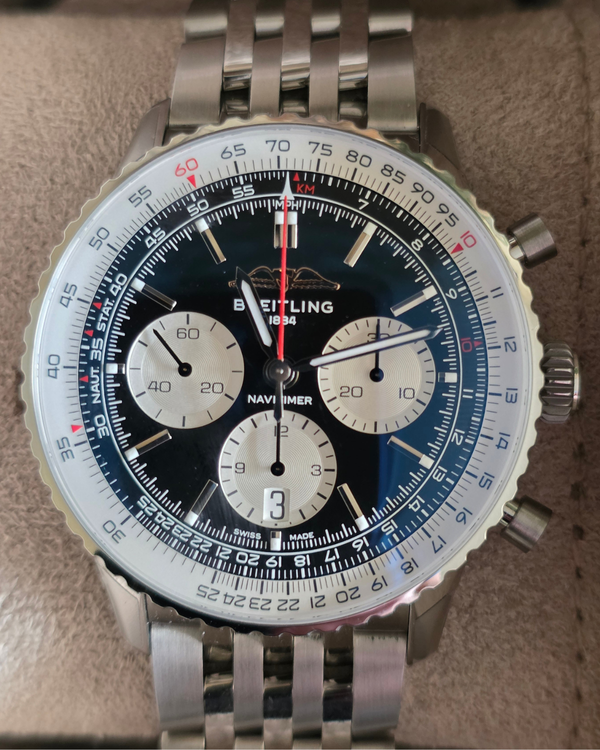 2025 Breitling Navitimer B01 Chronograph 43MM Black Dial Steel Bracelet (AB0138)