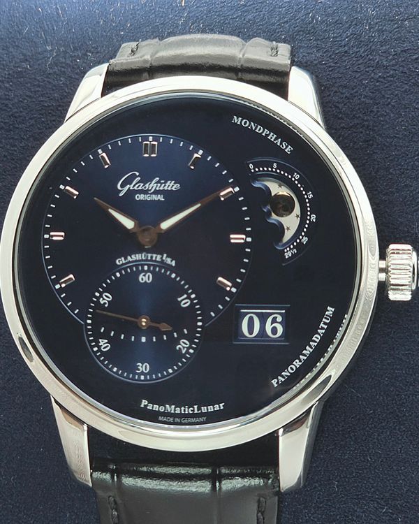 2025 Glashütte Original PanoMaticLunar 40MM Blue Dial Leather Strap (1-90-02-46-32-61)