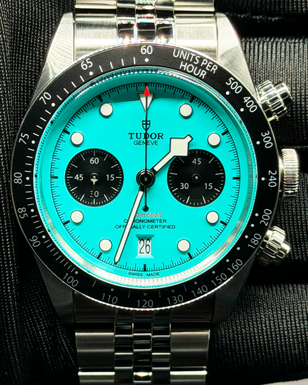2025 Tudor Black Bay Chrono 41MM Turquoise "Flamingo" Dial Steel Bracelet (79360N)