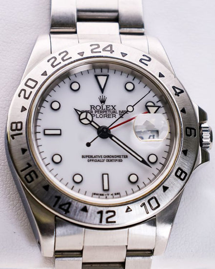 No Reserve - 1997 (U Serial) Rolex Explorer II "Polar" 40MM White Dial Oyster Bracelet (16570)