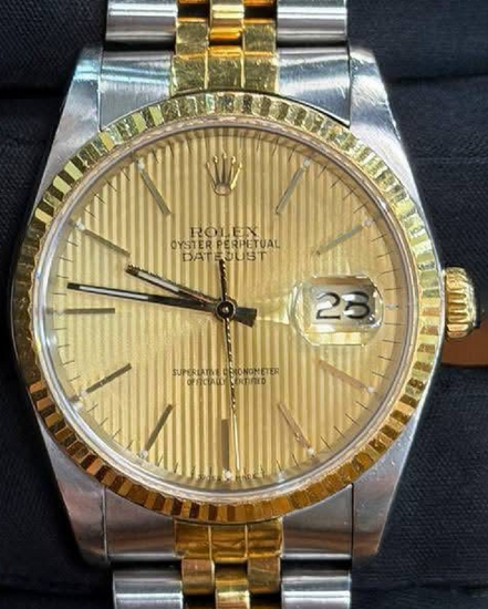 1988 Rolex Datejust 36MM Champagne Tapestry Dial Two-Tone Jubilee Bracelet (16233)