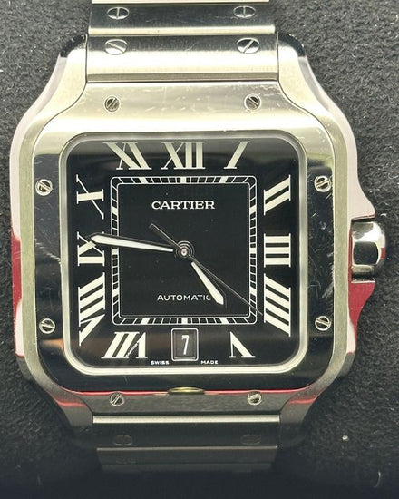 2026 Cartier Santos De Cartier 39.8MM Black Dial Steel Bracelet (WSSA0096)