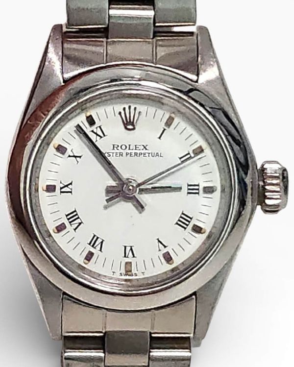 Rolex Oyster Perpetual 26MM White Dial Steel Bracelet (6718)