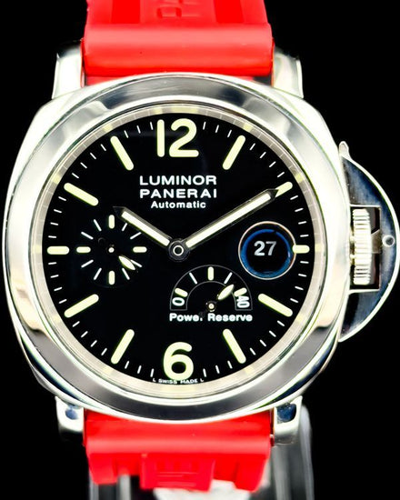 Panerai Luminor Power Reserve 44MM Black Dial Rubber Strap (PAM00090)