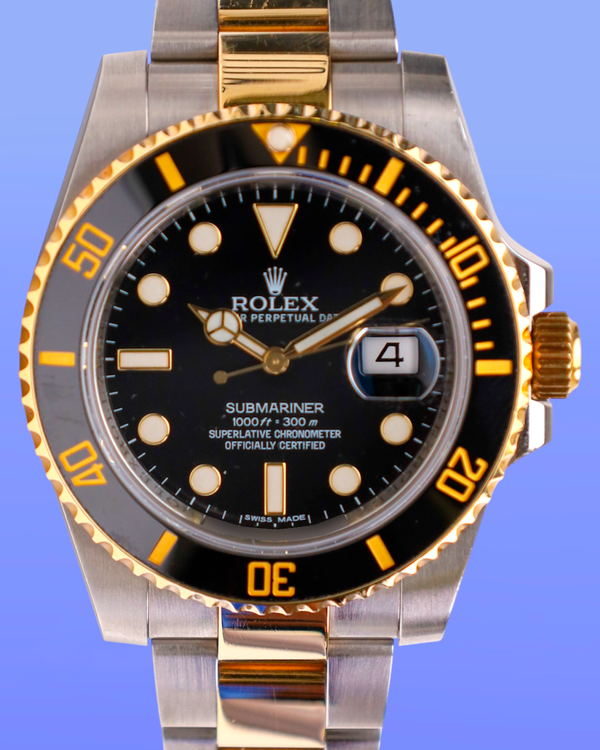2013 Rolex Submariner Date 40MM Black Dial Two-Tone Oyster Bracelet (116613LN)