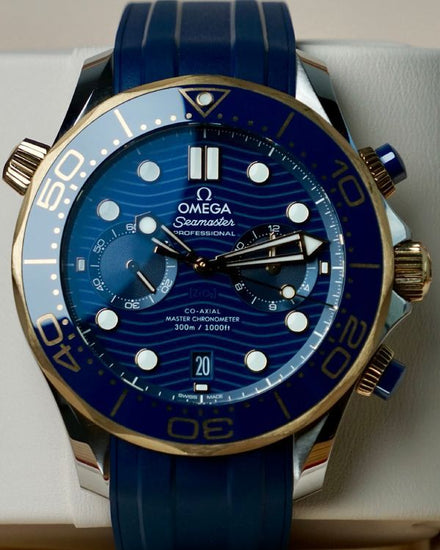 Omega Seamaster Diver 300M Chronograph 44MM Blue Dial Rubber Strap (210.22.44.51.03.001)