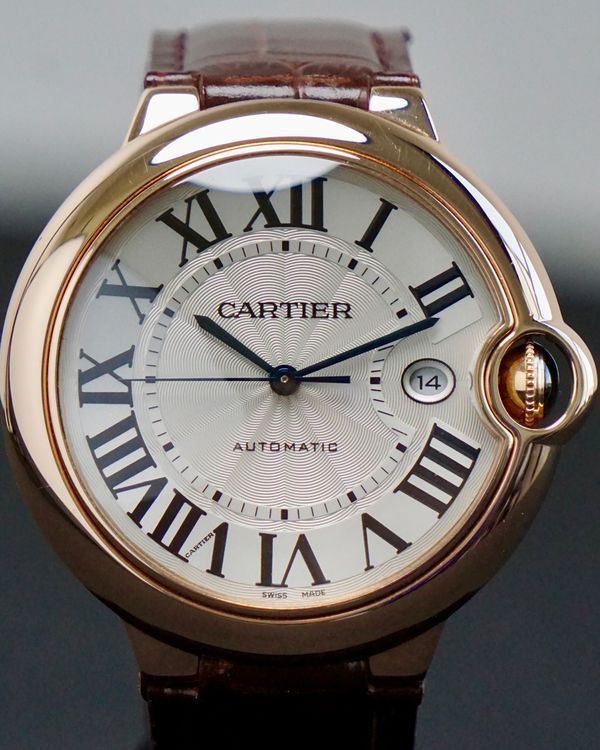 2019 Cartier Ballon Bleu 42MM Silver Dial Leather Strap (WGBB0017)