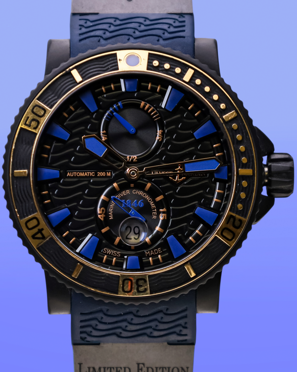 2016 Ulysse Nardin Diver Black Sea L.E. 45.8MM Black Dial Rubber Strap (263-92)