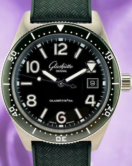 2026 Glashütte Original SeaQ 39.5MM Green Dial Rubber Strap (1-39-11-13-83-07)