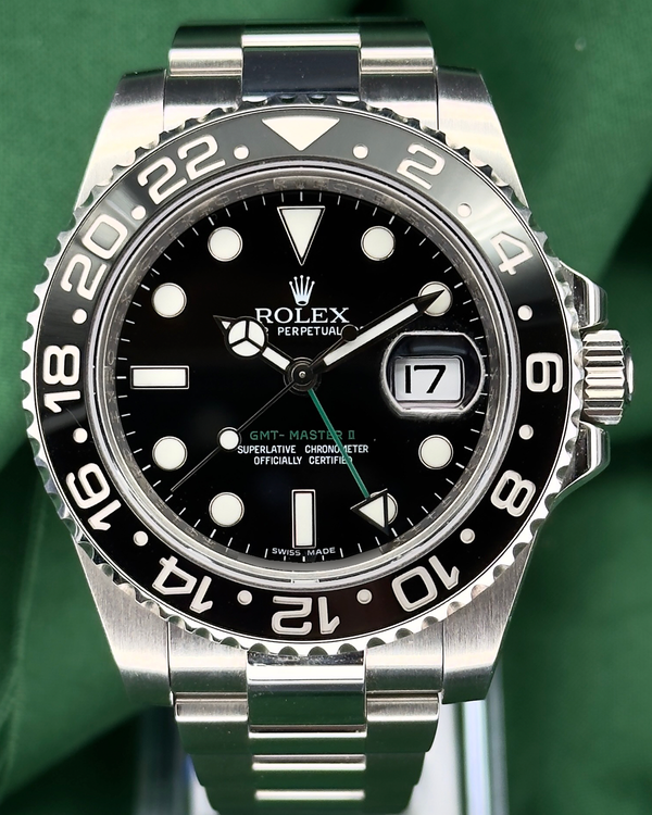 No Reserve - 2018 Rolex GMT-Master II 40MM Black Dial Oyster Bracelet (116710LN)