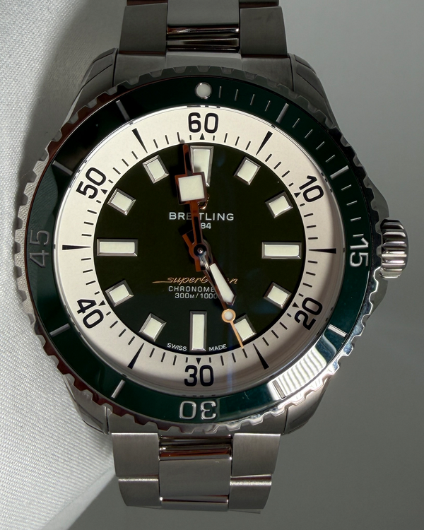 2025 Breitling Superocean 44MM Green Dial Steel Bracelet (A17376)