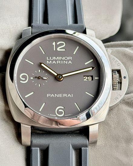 2012 Panerai Luminor Marina 1950 3 Days 44MM Brown Dial Rubber Strap (PAM00351)
