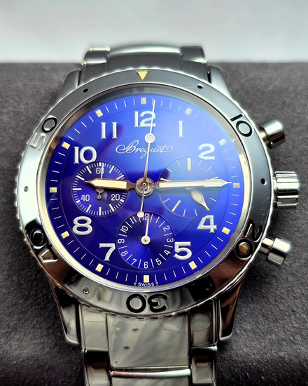 No Reserve - Breguet Type XX Aeronavale 39MM Blue Dial Steel Bracelet (3807ST/J2/SW9)
