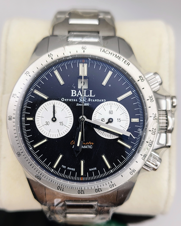 Ball Engineer Hydrocarbon Racer Chronograph 42MM Black Dial Steel Bracelet (CM2198C-S2CJ-BK)