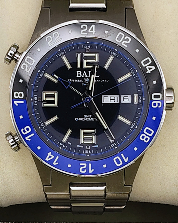 Ball Roadmaster Marine GMT 40MM Black Dial Titanium/Steel Bracelet (DG3030B-S1CJ-BK)