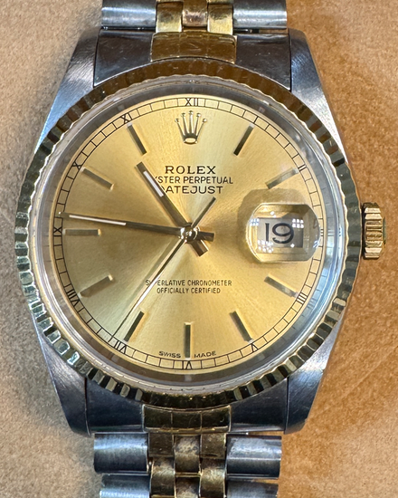 Rolex Datejust 36MM Champagne Dial Two-Tone Jubilee Bracelet (16233)