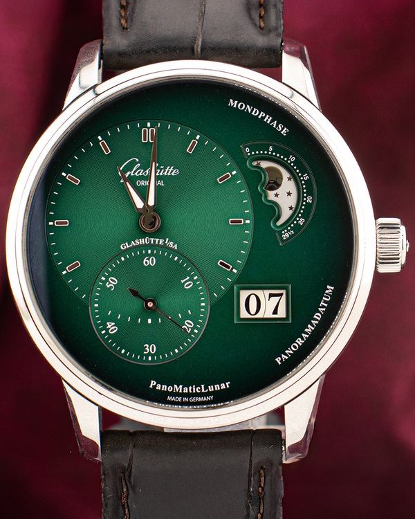 2023 Glashütte Original PanoMaticLunar 40MM Green Dial Leather Strap (1-90-02-13-32-62)