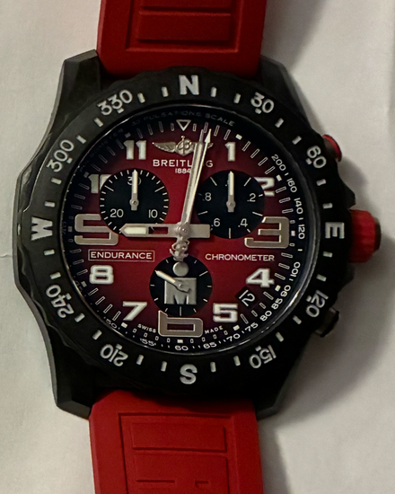 2021 Breitling Endurance Pro "Ironman" S.E. 44MM Quartz Red Dial Rubber Strap (X823)