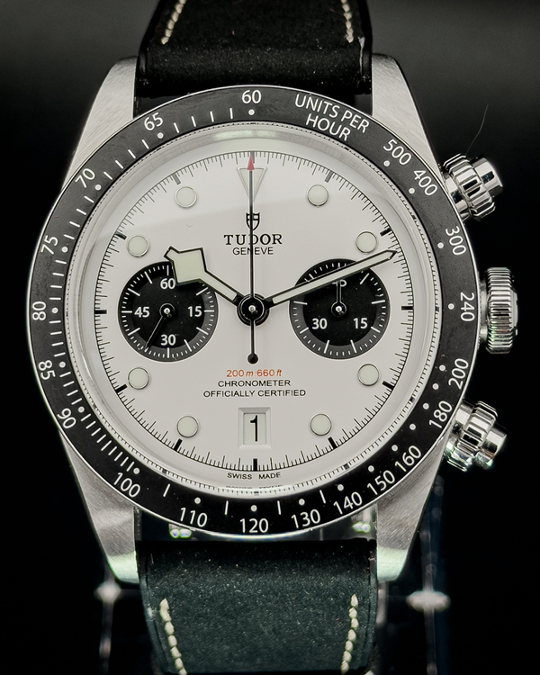 Tudor Black Bay Chrono "Panda" 41MM White Dial Leather Strap (79360N)