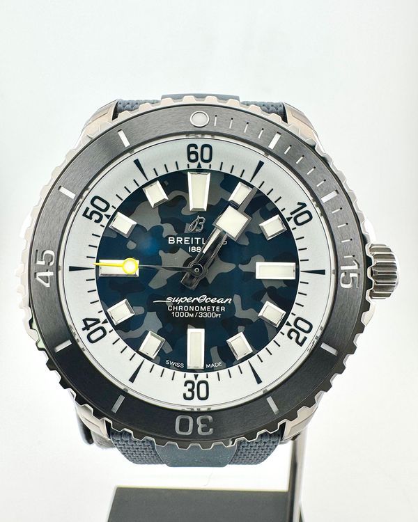 2026 Breitling Superocean Super Diver 46MM Camo Dial Rubber Strap (E10379)