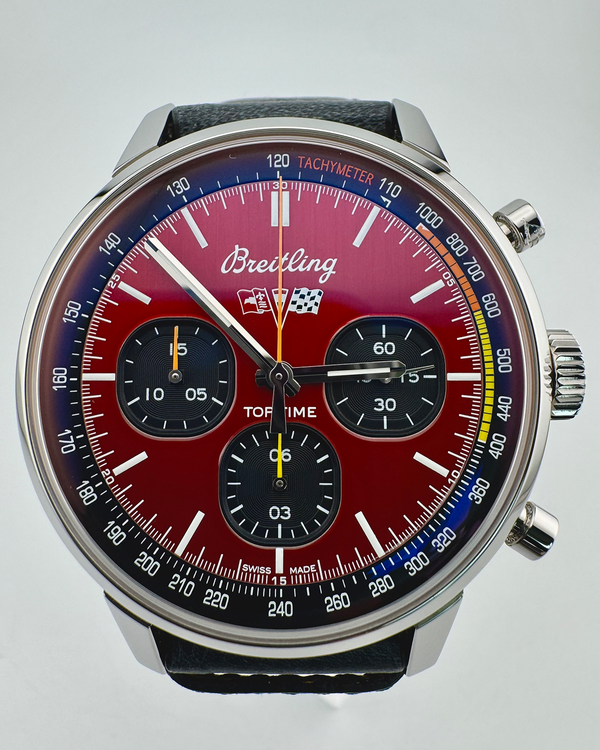 No Reserve - 2022 Breitling Top Time "Chevrolet Corvette" 42MM Red Dial Leather Strap (A25310)