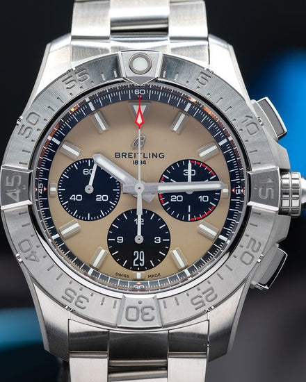 No Reserve - 2026 Breitling Avenger B01 Chronograph 44MM Beige Dial Steel Bracelet (AB0147101A1A1)