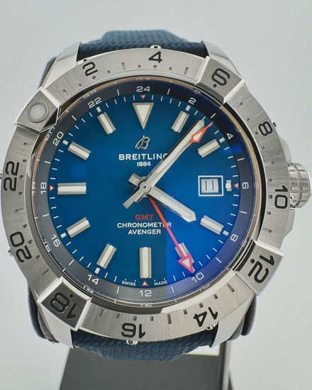 No Reserve - 2026 Breitling Avenger GMT 44MM Blue Dial Textile Strap (A32320)
