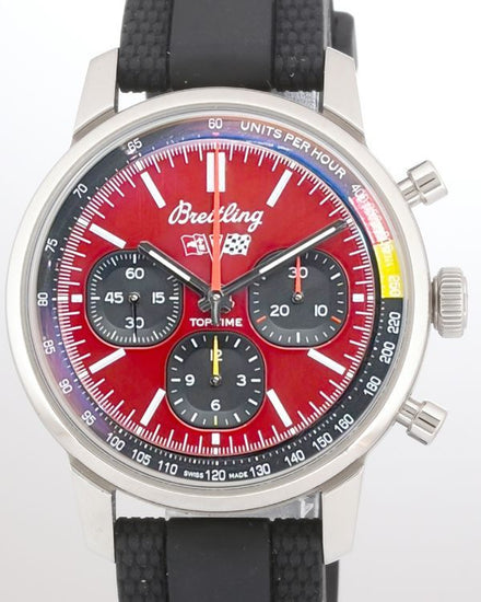 No Reserve - 2024 Breitling Top Time B01 "Chevrolet Corvette" 41MM Red Dial Rubber Strap (AB01761A1K1X1)