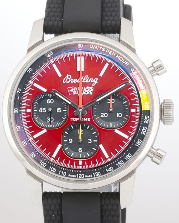 No Reserve - 2024 Breitling Top Time B01 "Chevrolet Corvette" 41MM Red Dial Rubber Strap (AB01761A1K1X1)