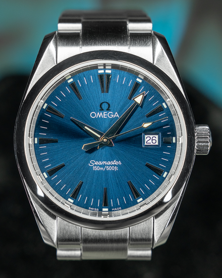 No Reserve - Omega Seamaster Aqua Terra 36MM Quartz Blue Dial Steel Bracelet (2518.80.00)