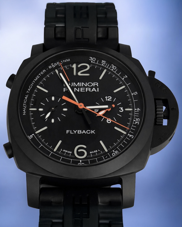 2022 Panerai Luminor Marina Chrono Flyback 44MM Black Dial Rubber Strap (PAM01298)
