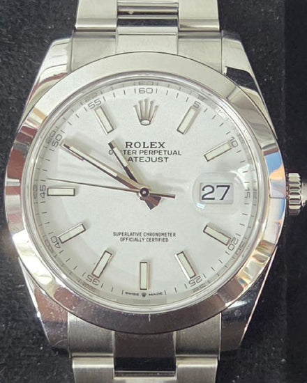 2022 Rolex Datejust 41MM White Dial Oyster Bracelet (126300)